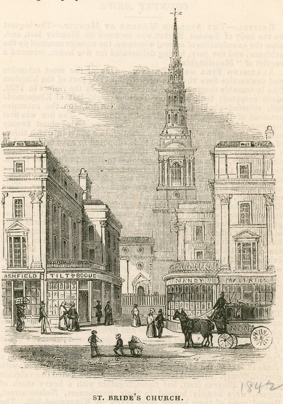 Kościół St Brides, Fleet Street, Londyn autorstwa English School