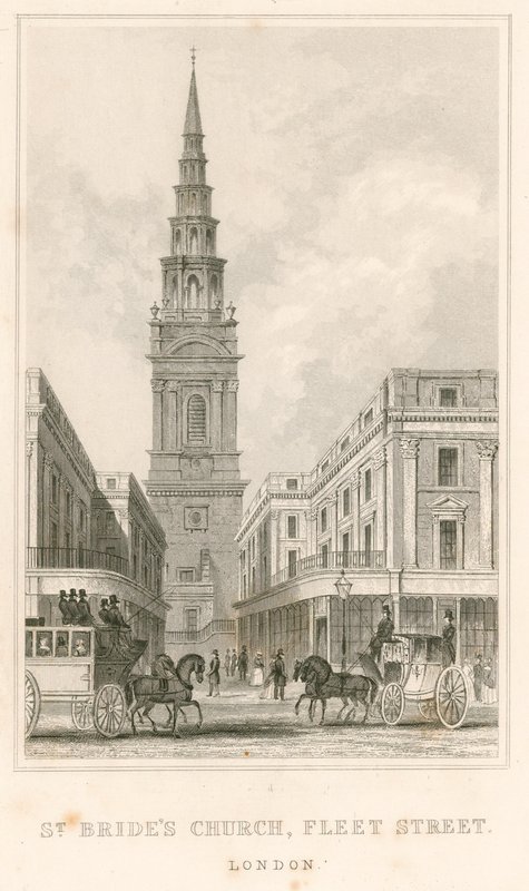 Kościół St Brides, Fleet Street, Londyn autorstwa English School