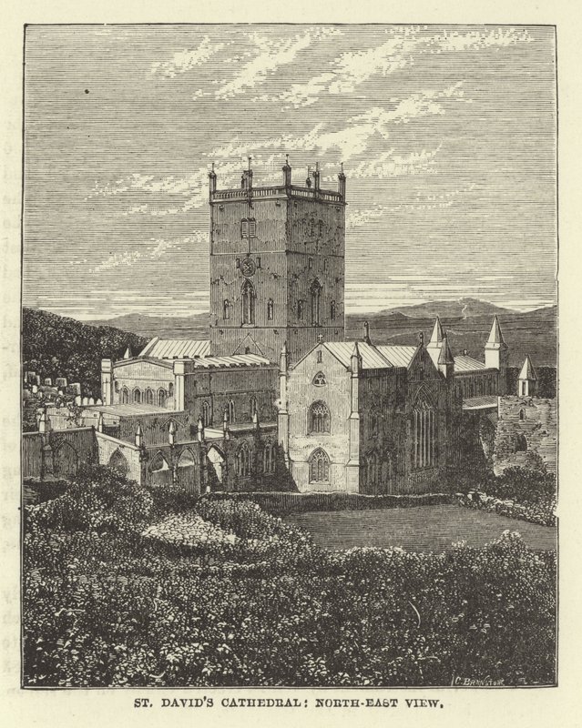 Katedra St Davids, widok północno-wschodni autorstwa English School