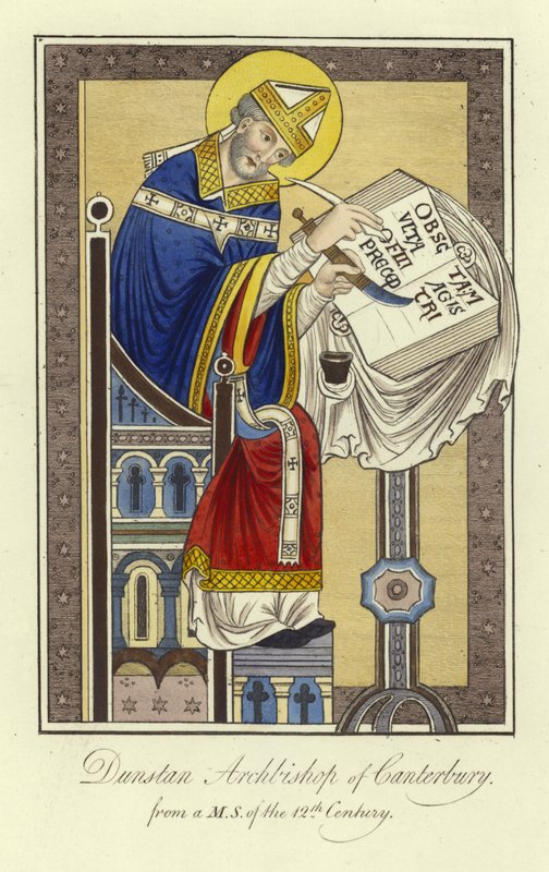 St Dunstan, arcybiskup Canterbury autorstwa English School