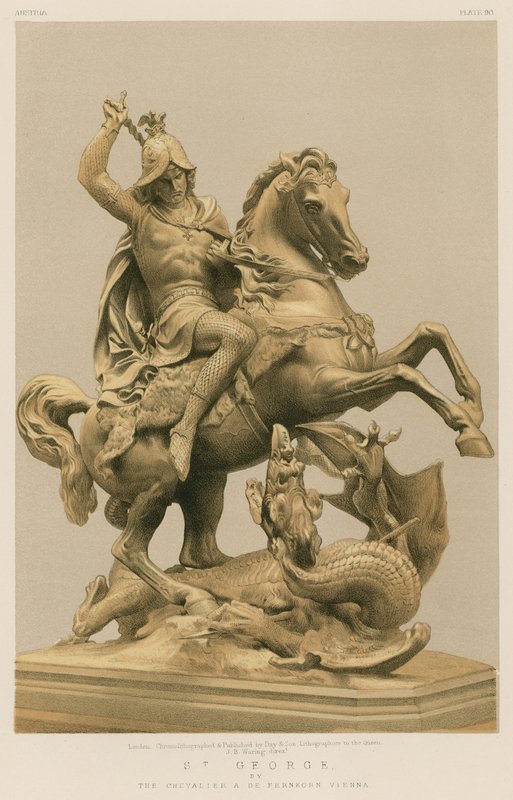 St George przez Kawalera A de Fernkorn, Wiedeń autorstwa English School