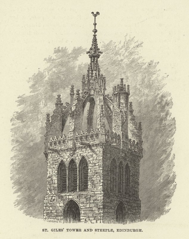 Wieża i wieża St Giles, Edynburg autorstwa English School