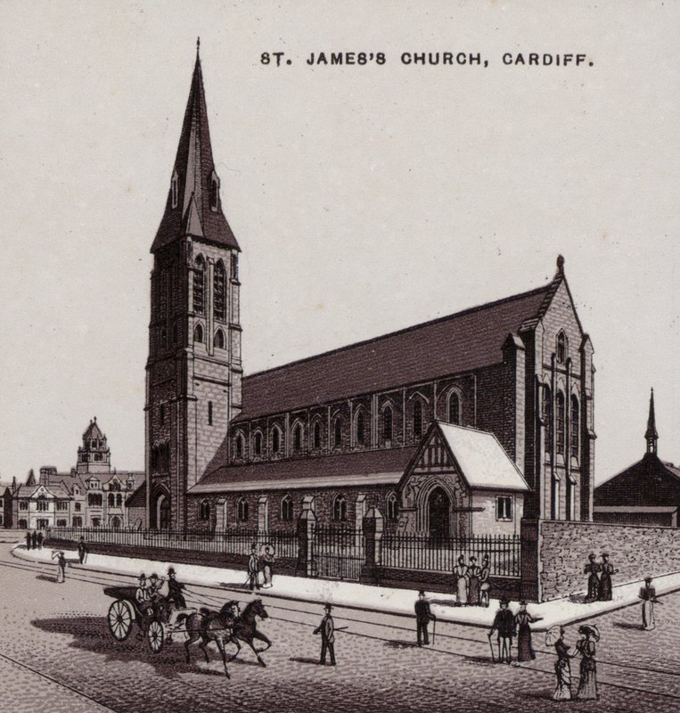 Kościół św Jakuba, Cardiff (lito) autorstwa English School