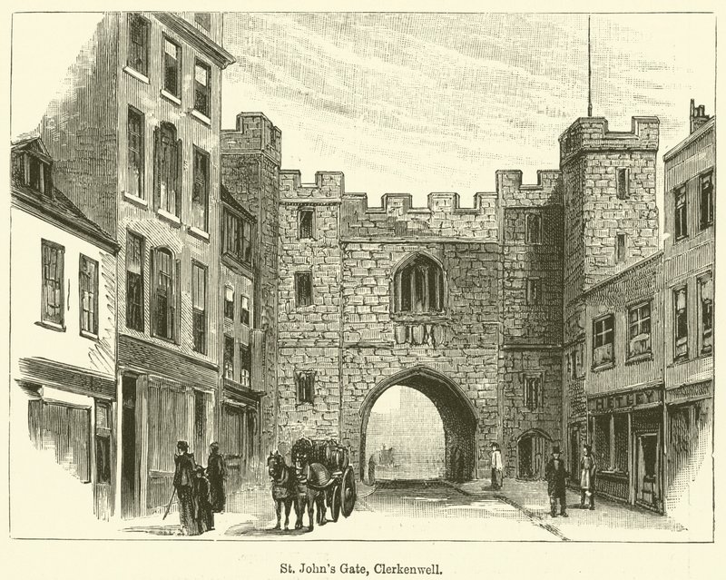 Brama Św. Jana, Clerkenwell (grafika) autorstwa English School