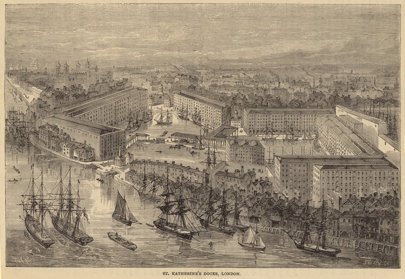 St Katherines Docks, Londyn autorstwa English School