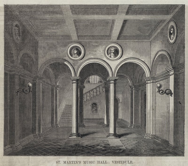 Sala Muzyczna Św. Marcina, przedsionek (grafika) autorstwa English School