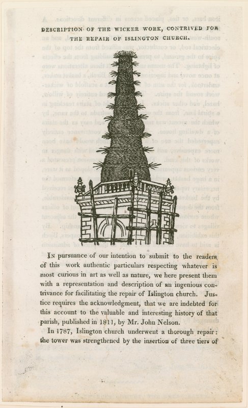 St Marys Church, Islington (stary kościół), rusztowanie z wikliny autorstwa English School