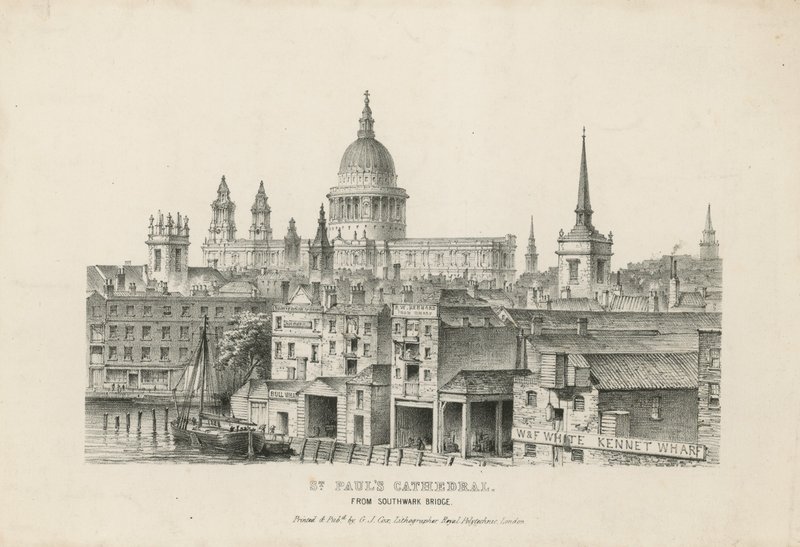 Katedra św. Pawła z mostu Southwark autorstwa English School