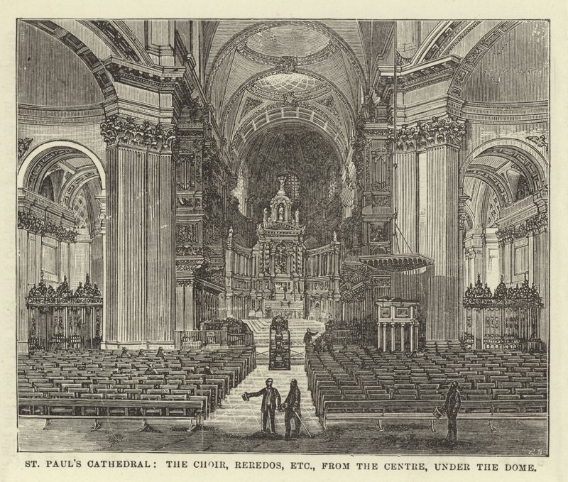 Katedra Św. Pawła, Chór, Reredos, itp. z Centrum, pod Kopułą autorstwa English School