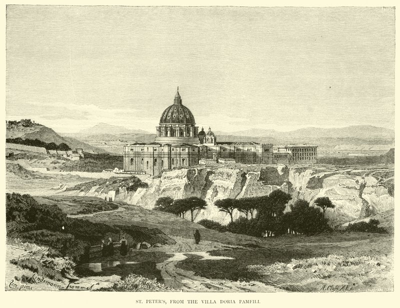 St Peters, z Villa Doria Pamfili autorstwa English School