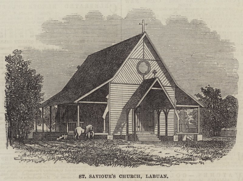 Kościół św. Zbawiciela w Labuan (rycina) autorstwa English School