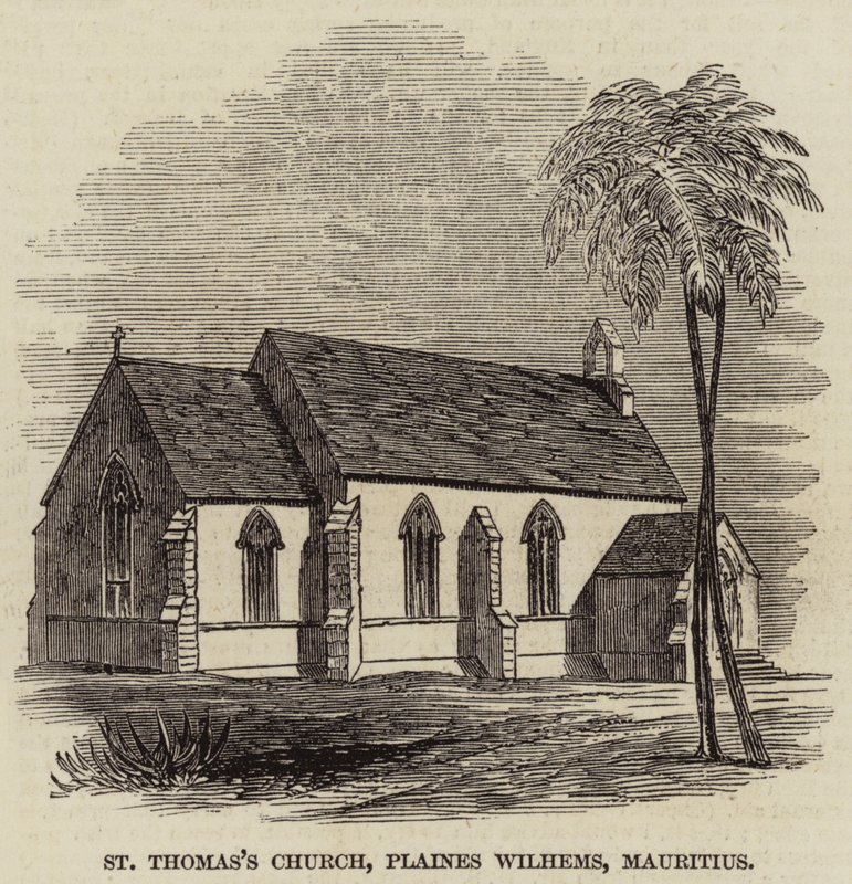 Kościół św. Tomasza, Plaines Wilhems, Mauritius (rycina) autorstwa English School
