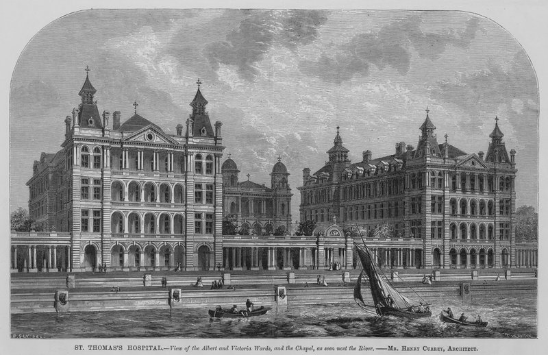 Szpital św. Tomasza (grawerowanie) autorstwa English School