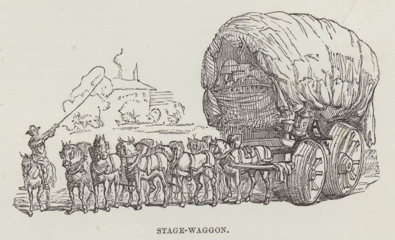 Wagon sceniczny (grawerowanie) autorstwa English School