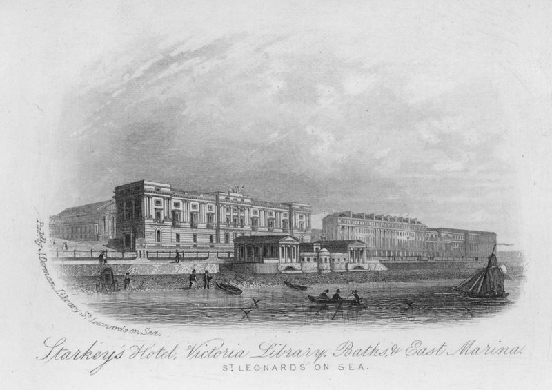 Hotel Starkey, Victoria Library, Baths i East Marina, St Leonards on Sea? autorstwa English School
