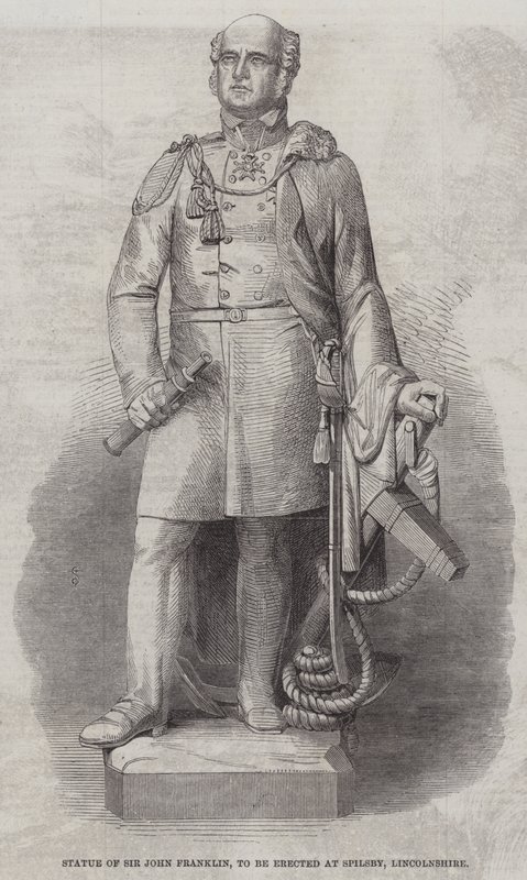 Posąg Sir Johna Franklina, który ma zostać wzniesiony w Spilsby, Lincolnshire (rycina) autorstwa English School