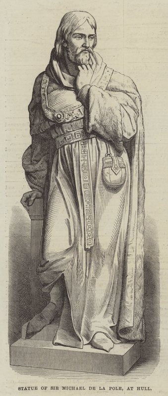 Posąg sir Michaela de la Pole, w Hull (rycina) autorstwa English School