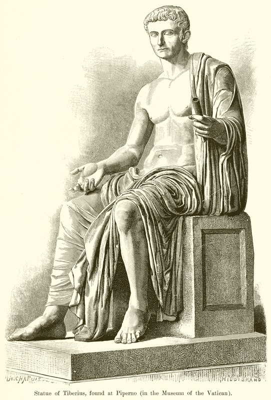 Statua Tyberiusza, znaleziona w Piperno autorstwa English School