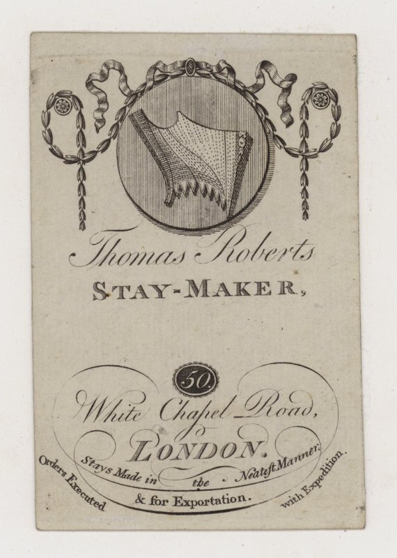 Stay Maker, Thomas Roberts, karta handlowa autorstwa English School