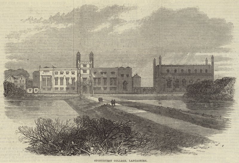 Stonyhurst College, Lancashire (grawerowanie) autorstwa English School