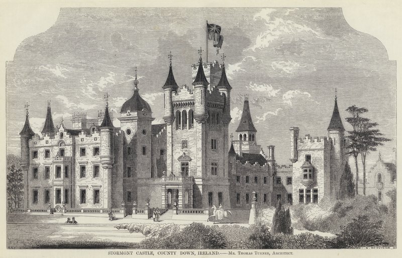 Zamek Stormont, County Down, Irlandia (grawerowanie) autorstwa English School