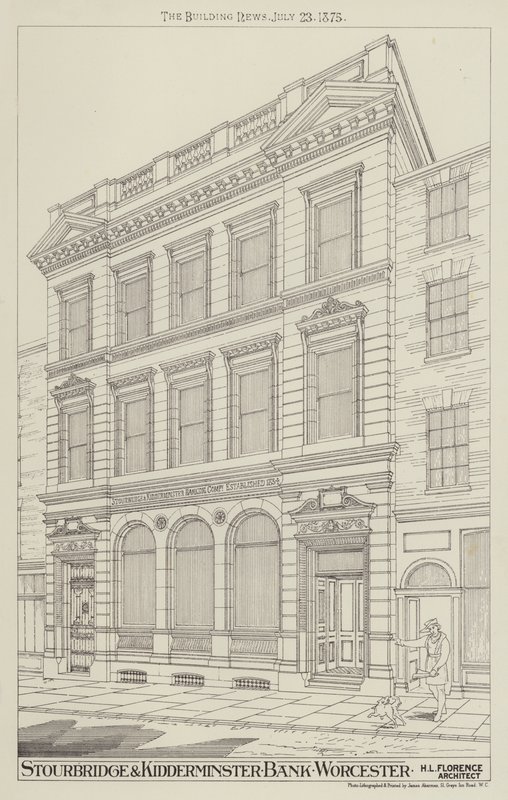 Stourbridge i Kidderminster Bank, Worcester (grawerowanie) autorstwa English School