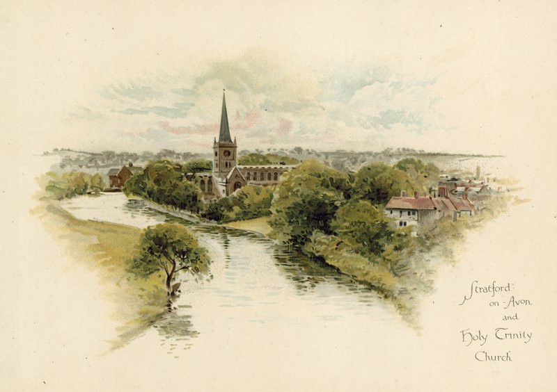 Stratford-upon-Avon i Kościół Świętej Trójcy autorstwa English School