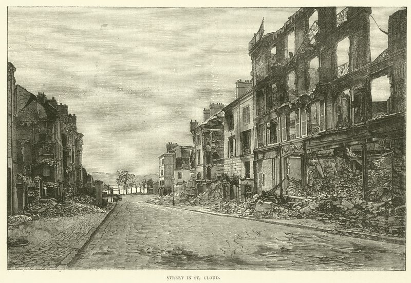 Ulica w St Cloud, listopad 1870 autorstwa English School