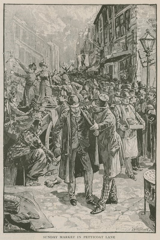 Niedzielny targ w Petticoat Lane autorstwa English School