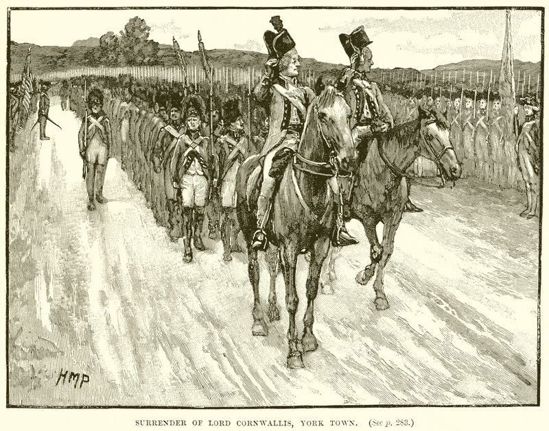 Kapitulacja Lorda Cornwallisa, Yorktown autorstwa English School