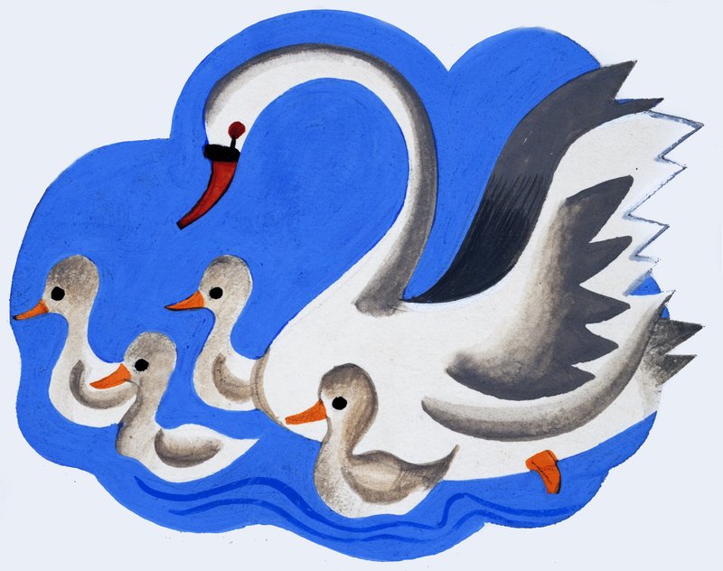Łabędź i cygnets autorstwa English School