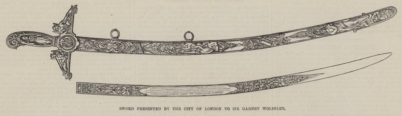 Miecz podarowany przez londyńskie miasto Sir Garnet Wolseley (grafika) autorstwa English School