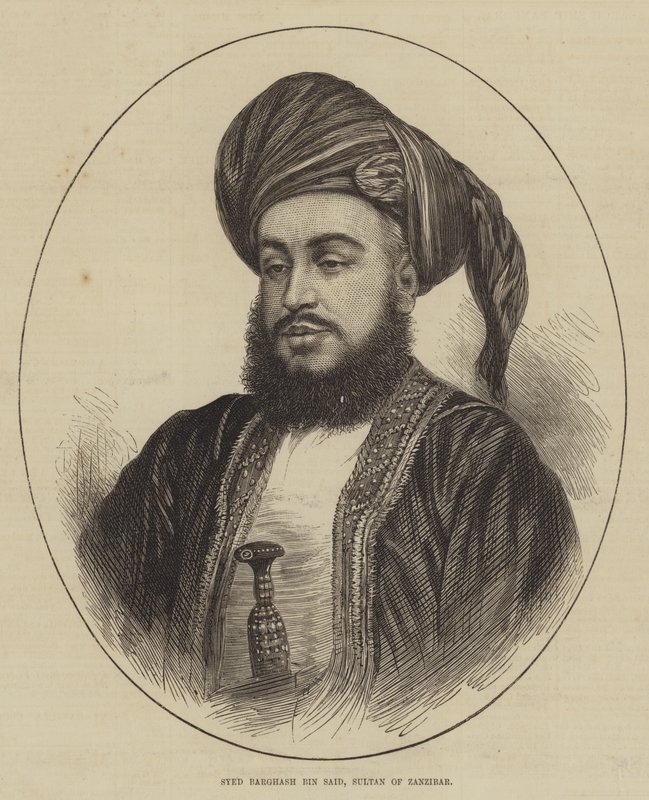 Syed Barghash Bin Said, sułtan Zanzibaru (rycina) autorstwa English School