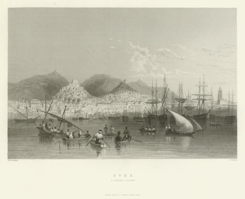 Syra, grecka wyspa, 1837 autorstwa English School