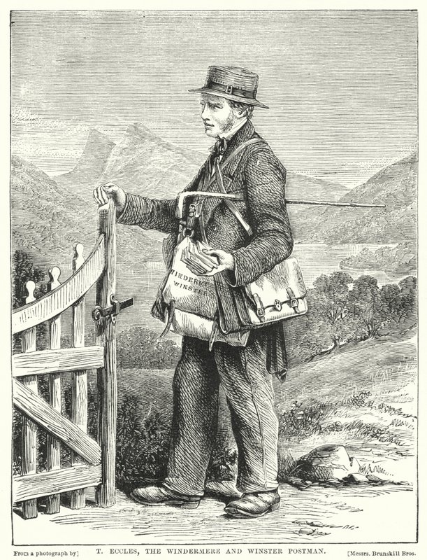 T Eccles, listonosz z Windermere i Winster (rycina) autorstwa English School