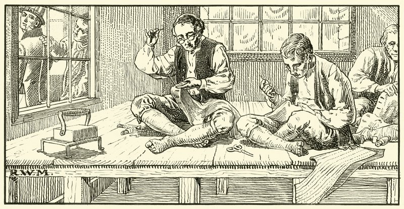 Krawcy - koniec XVIII wieku (tusz na papierze) autorstwa English School