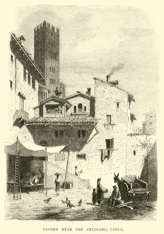 Tawerna w pobliżu San Frediano, Lucca autorstwa English School