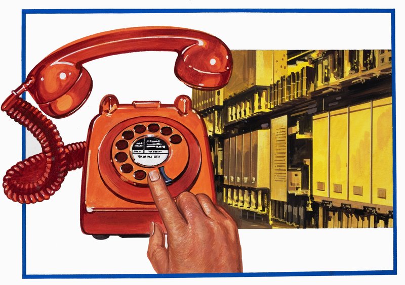 Telefon i centrala telefoniczna autorstwa English School