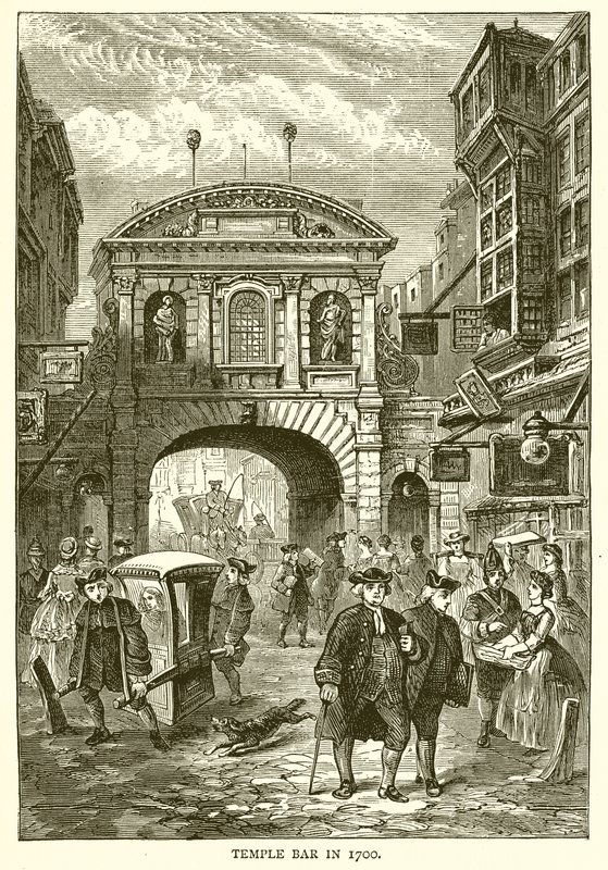 Temple Bar w 1700 autorstwa English School