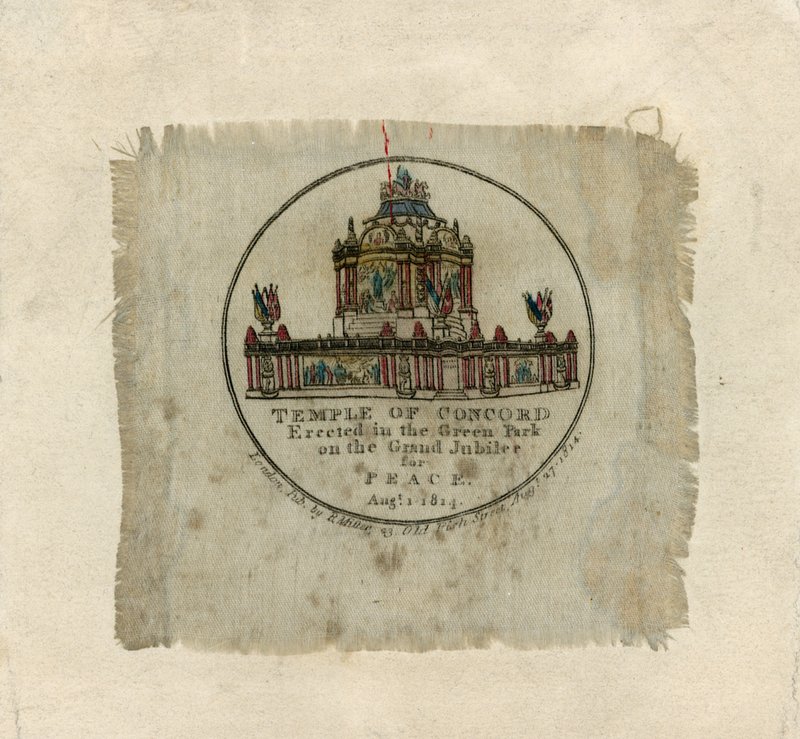 Świątynia Zgody dla uczczenia Pokoju 1814 (druk na jedwabiu) autorstwa English School