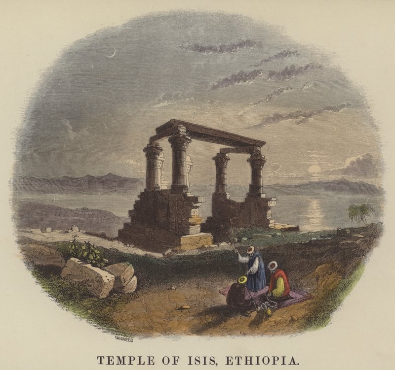 Świątynia Izydy, Etiopia (kolorowy grawerunek) autorstwa English School