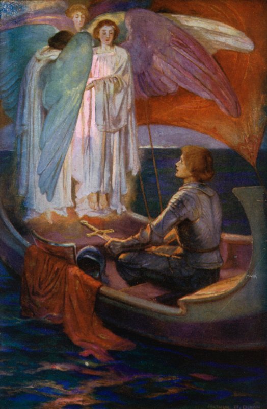 Tennyson Wiersz: Sir Galahad (kolor lito) autorstwa English School