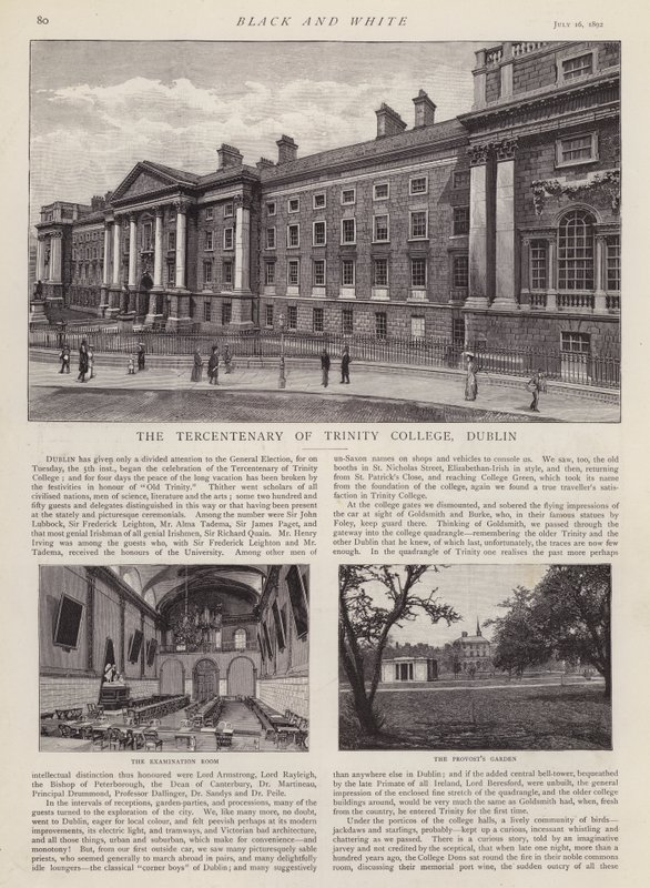 Tercentenary of Trinity College, Dublin, Irlandia (lito) autorstwa English School