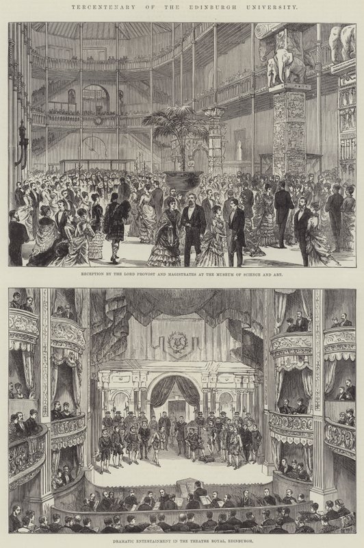 Tercentenary of the Edinburgh University (grafika) autorstwa English School