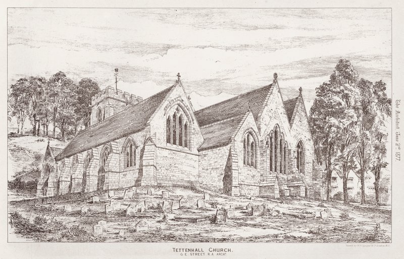 Kościół Tettenhall (rycina) autorstwa English School