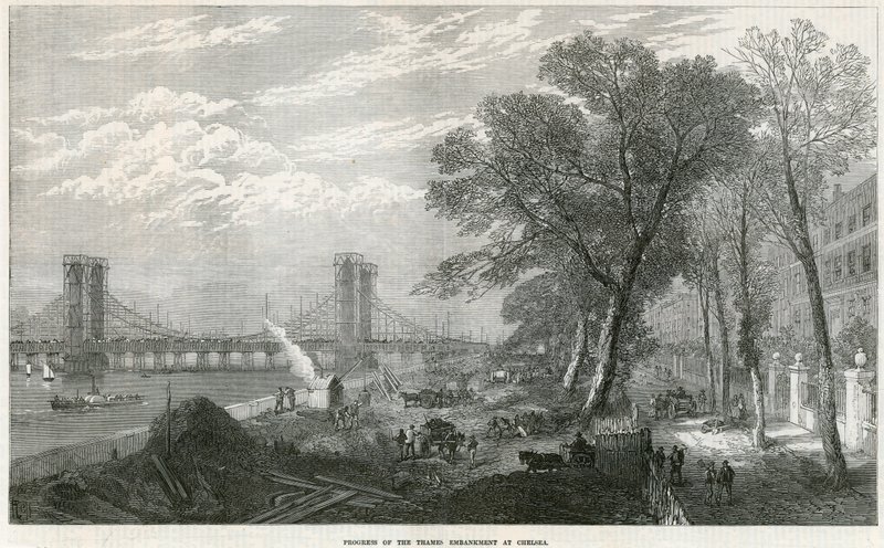 Thames Embankment w Chelsea autorstwa English School