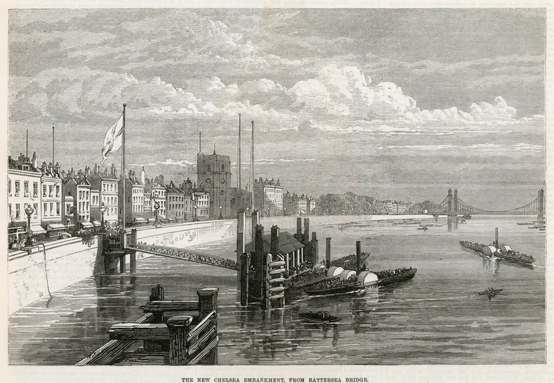 Thames Embankment w Chelsea autorstwa English School