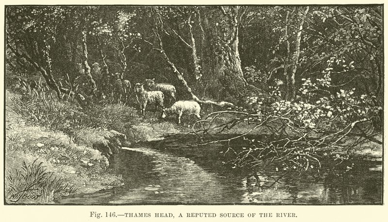 Thames Head, renomowane źródło rzeki autorstwa English School