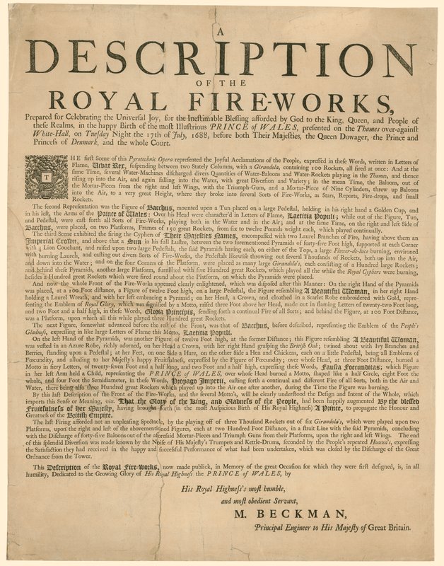 Święto Dziękczynienia za narodziny Jamesa Edwarda, Starego Pretendenta, urodzonego 10 czerwca 1688 r. autorstwa English School