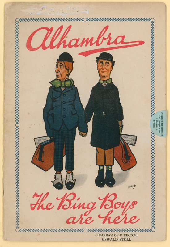 Alhambra, Leicester Square, Londyn, program dla The Bing Boys autorstwa English School